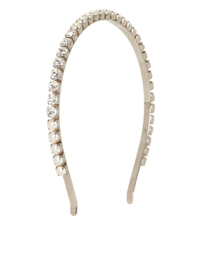 Miu Miu Jewelled Headband, &pound;250, Accessories, Silver, Crystal, Front view